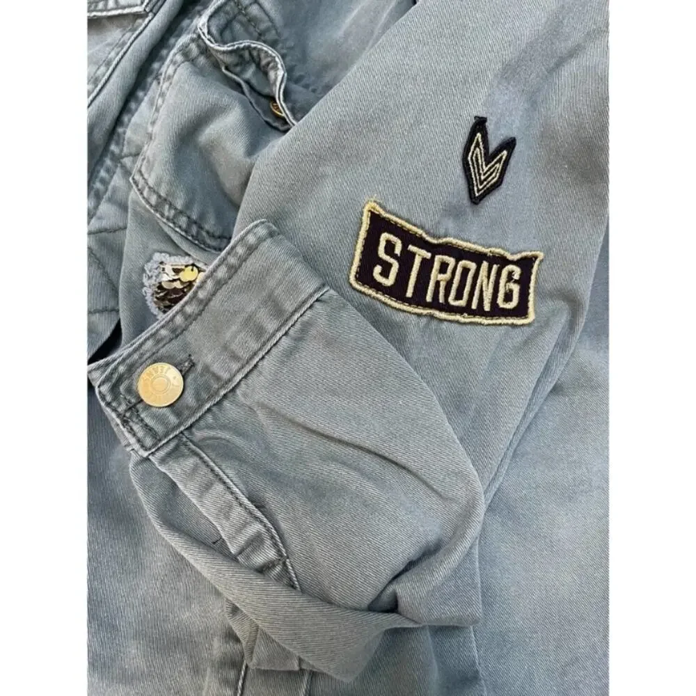 Justice Girls Olive Green Utility Style Jacket Size 14